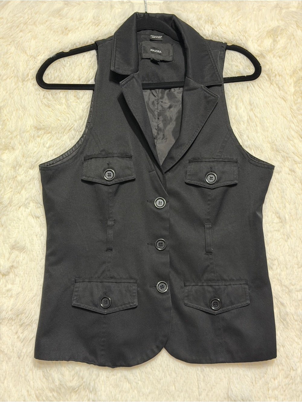 Majora Womens Whimsigoth Sleeveless Vest Size M Black Corporate Goth Grunge